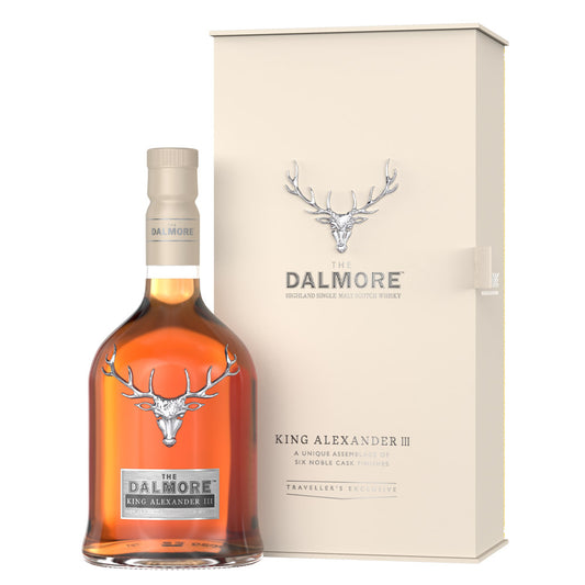 The Dalmore King Alexander III Traveller Exclusive A Unique Assemblage of Six Noble Cask Finishes Highland Single Malt Scotch Whisky ABV 42.8% Vol 70cl / 700ml (Higher Alcohol % Compare with Normal Version)