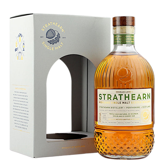 Strathearn Distillery Perthshire Triple Cask Matured Ex Bourbon, Virgin and Ex Sherry Oak Highland Single Malt Scotch Whisky ABV 50% 70cl / 700ml