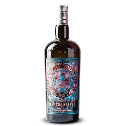 Douglas Laing's Timorous Beastie Meet The Beast Limited Edition 100% Bourbon Cask Matured Natural Cask Strength Highland Blended Malt Scotch Whisky ABV 54.3% Vol 70cl / 700ml