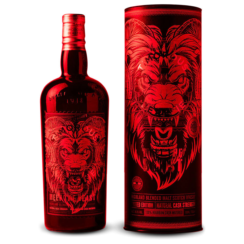 Douglas Laing's Timorous Beastie Meet The Beast Limited Edition 100% Bourbon Cask Matured Natural Cask Strength Highland Blended Malt Scotch Whisky ABV 54.3% Vol 70cl / 700ml