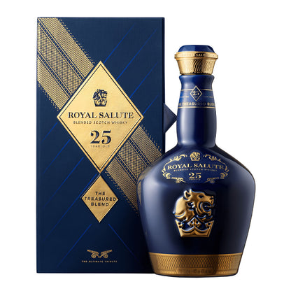 Royal Salute 25 Years Old The Treasured Blend Blended Scotch Whisky ABV 40% Vol 70cl / 700ml - Travel Exclusive
