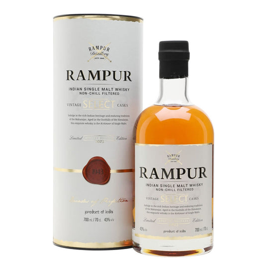 Rampur Select 2023 Limited Release Indian Single Malt Whisky ABV 43% Vol 700ml / 70cl