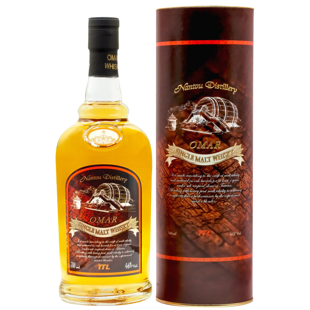 (HNY2026 Sale) Omar Peated Single Malt Whisky Nantou Distillery TTL ABV 46% Vol 70cl / 700ml