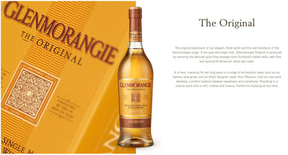 Glenmorangie 10 Year Old The Original Perfected by the Sixteen Men of Tain Highland Single Malt Scotch Whisky ABV 40% Vol 100cl / 1000ml / 1L