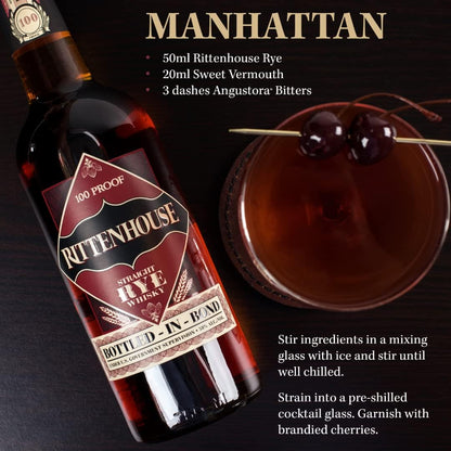 Rittenhouse 100 Proof Straight Rye Whiskey Bottled in Bond ABV 50% Vol 70cl / 700ml