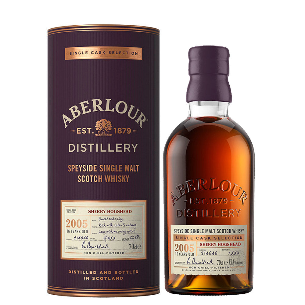 Aberlour 16 Year Old Distill 2005 Sherry Hogshead Cask #214040 Speyside Single Malt Scotch Whisky ABV 56.7% 700ml