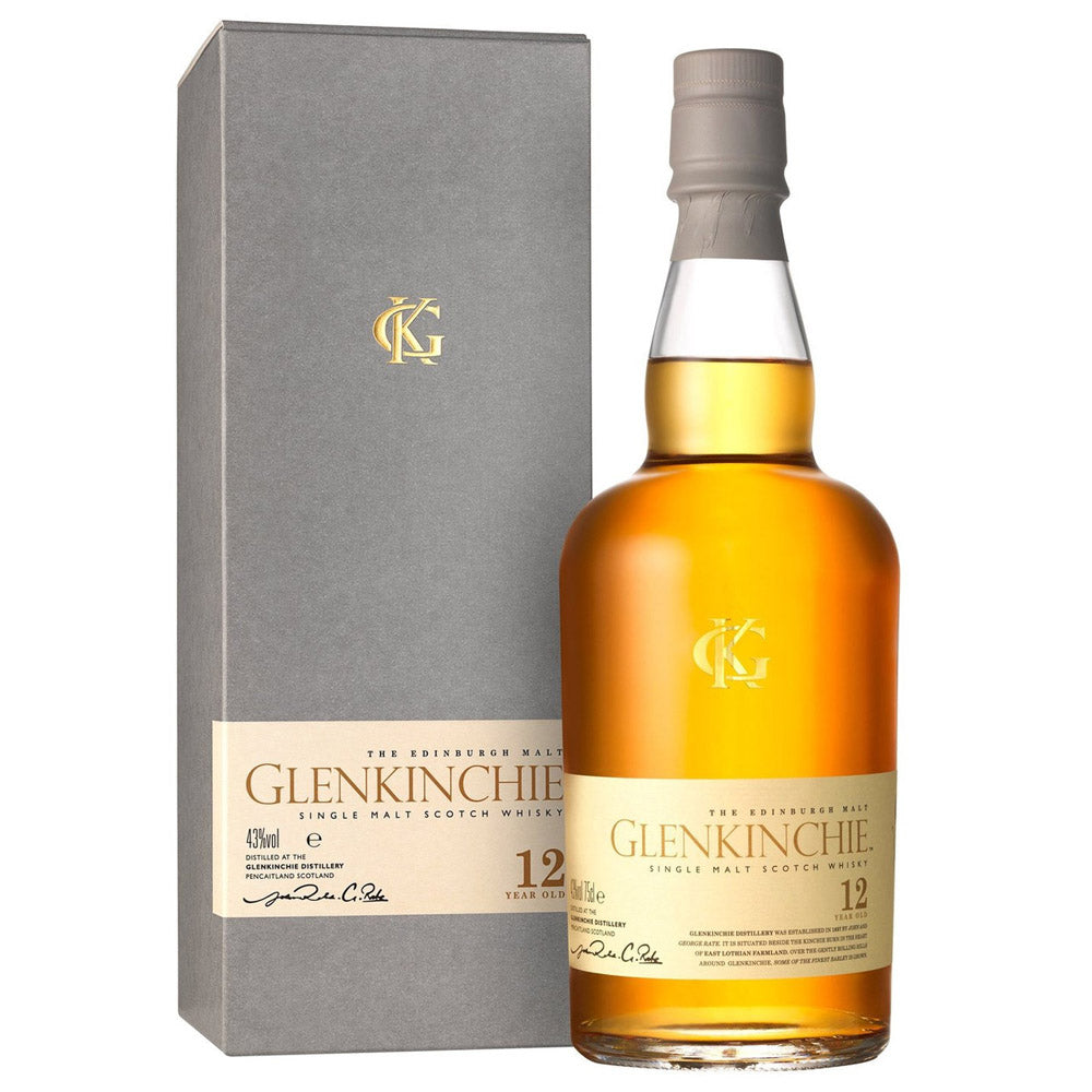 Glenkinchie Distillery 12 Year Old The Edinburgh Malt Lowland Single Malt Scotch Whisky ABV 43% Vol 75cl / 750ml