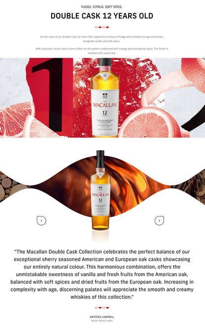 The Macallan 12 Year Old Double Cask Single Malt Scotch Whisky ABV 40% 700ml with Gift Box