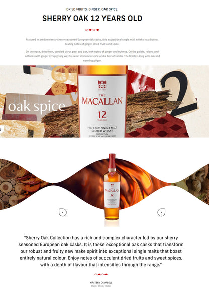 The Macallan 12 Year Old Sherry Oak Single Malt Scotch Whisky ABV 40% 700ml with Gift Box