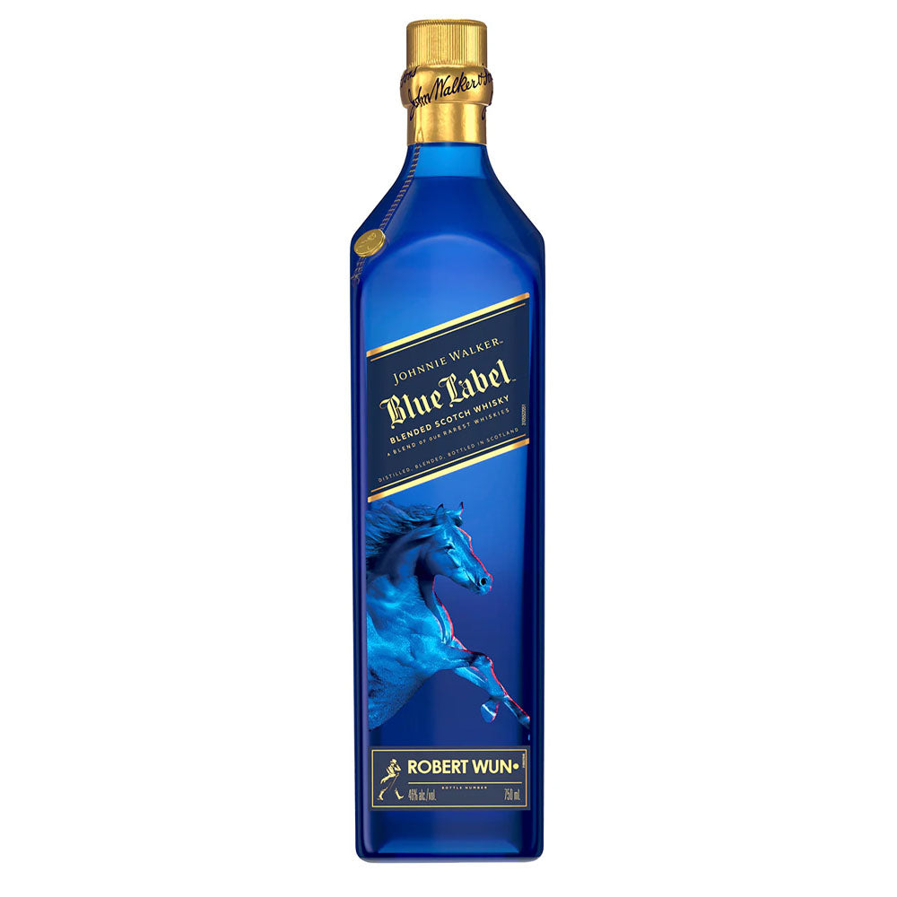 (Bundle of 2 Bottles) Johnnie Walker Blue Label Year Of The Horse Limited Lunar New Year Edition Blended Scotch Whisky ABV 40% Vol 75cl / 750ml (Free Decanter)