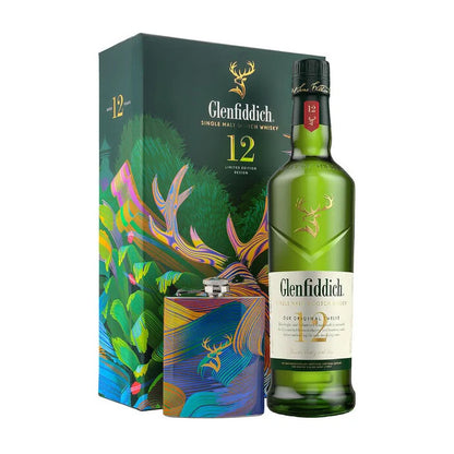 Glenfiddich 12 Years 700ml Giftset with Hipflask