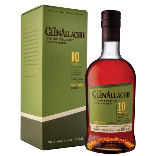 GlenAllachie 10 Year Old Cask Strength Batch 12 Speyside Single Malt Scotch Whisky ABV 59.7% Vol 70cl / 700ml (With Gift Box)