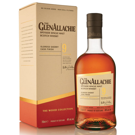 GlenAllachie 9 Year Old 2014 Oloroso Sherry Series Speyside Single Malt Scotch Whisky ABV 48% Vol 700ml / 70cl (With Gift Box)