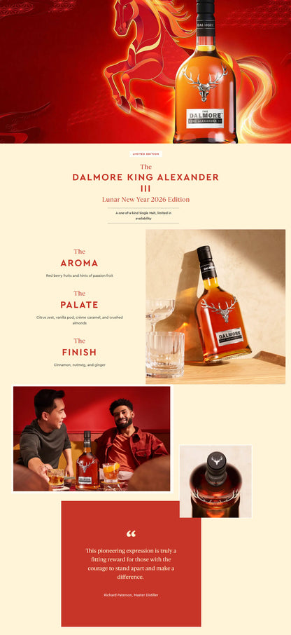 The Dalmore King Alexander lll Year Of Horse 2026 Highland Single Malt Scotch Whisky ABV 40% Vol 70cl / 700ml