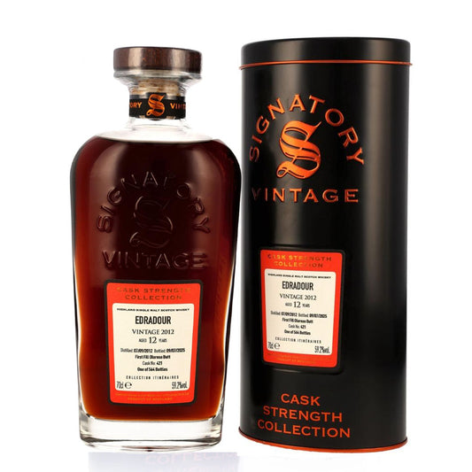 Edradour 12 Year Old 2012 First Fill Oloroso Butt #421 Signatory Vintage Cask Strength Collection Itineraires Highland Single Malt Scotch Whisky ABV 59.2% 700ml