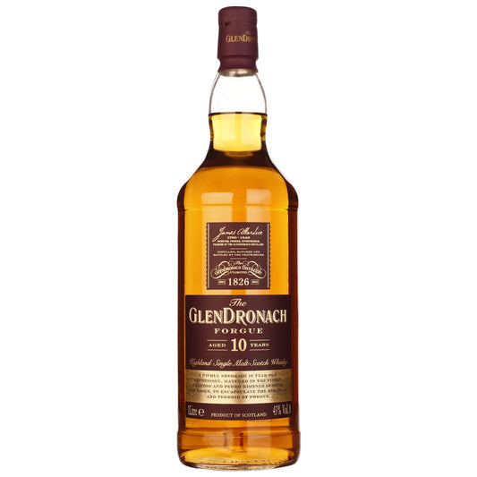 The Glendronach Forgue 10 Year Old Highland Single Malt Scotch Whisky ABV 43% 1000ml (1L - No Box)