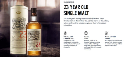 Craigellachie 23 Years Speyside Single Malt Scotch Whisky ABV 46% 750ml