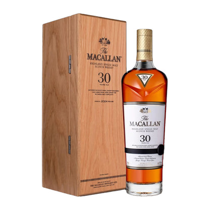 (Father's Day Sale) The Macallan Sherry Oak 30 Years Old ABV 43% 700ml 2024 Release in Wooden Box (Official Local Agent Stock)