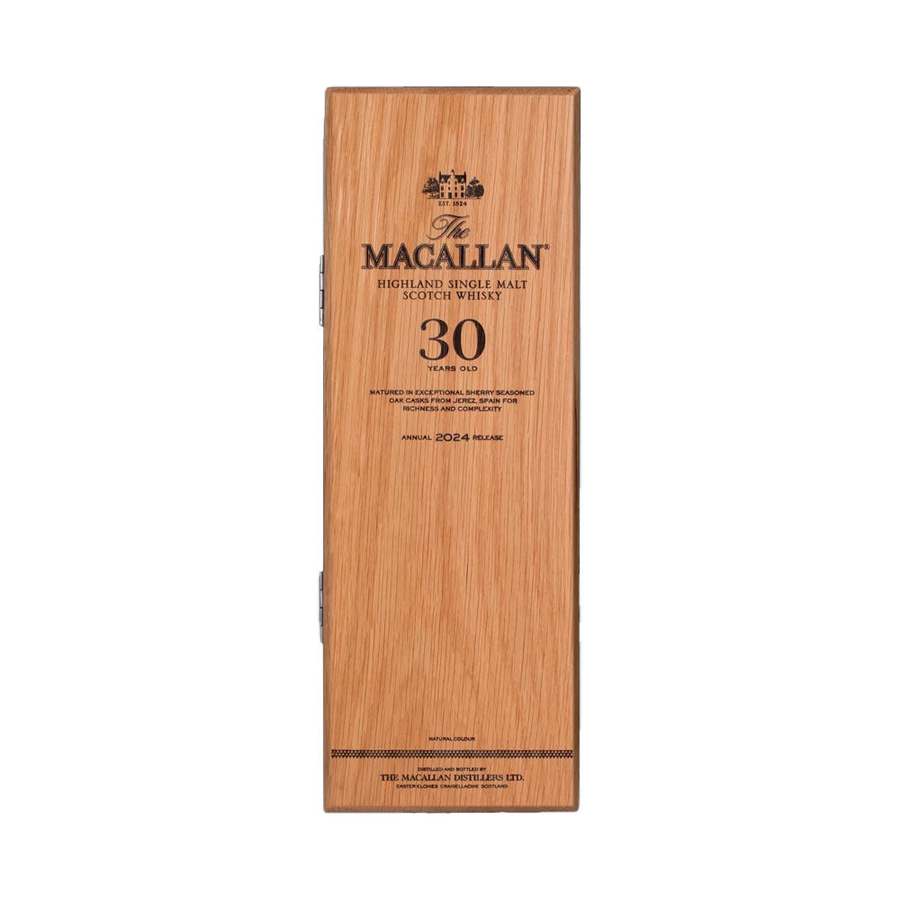 (Father's Day Sale) The Macallan Sherry Oak 30 Years Old ABV 43% 700ml 2024 Release in Wooden Box (Official Local Agent Stock)