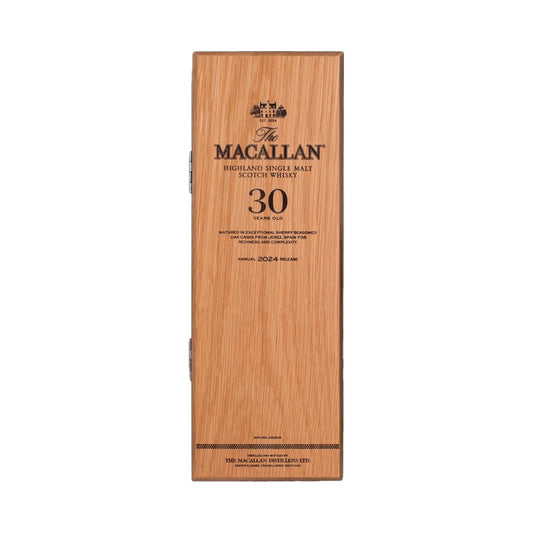 (Father's Day Sale) The Macallan Sherry Oak 30 Years Old ABV 43% 700ml 2024 Release in Wooden Box (Official Local Agent Stock)