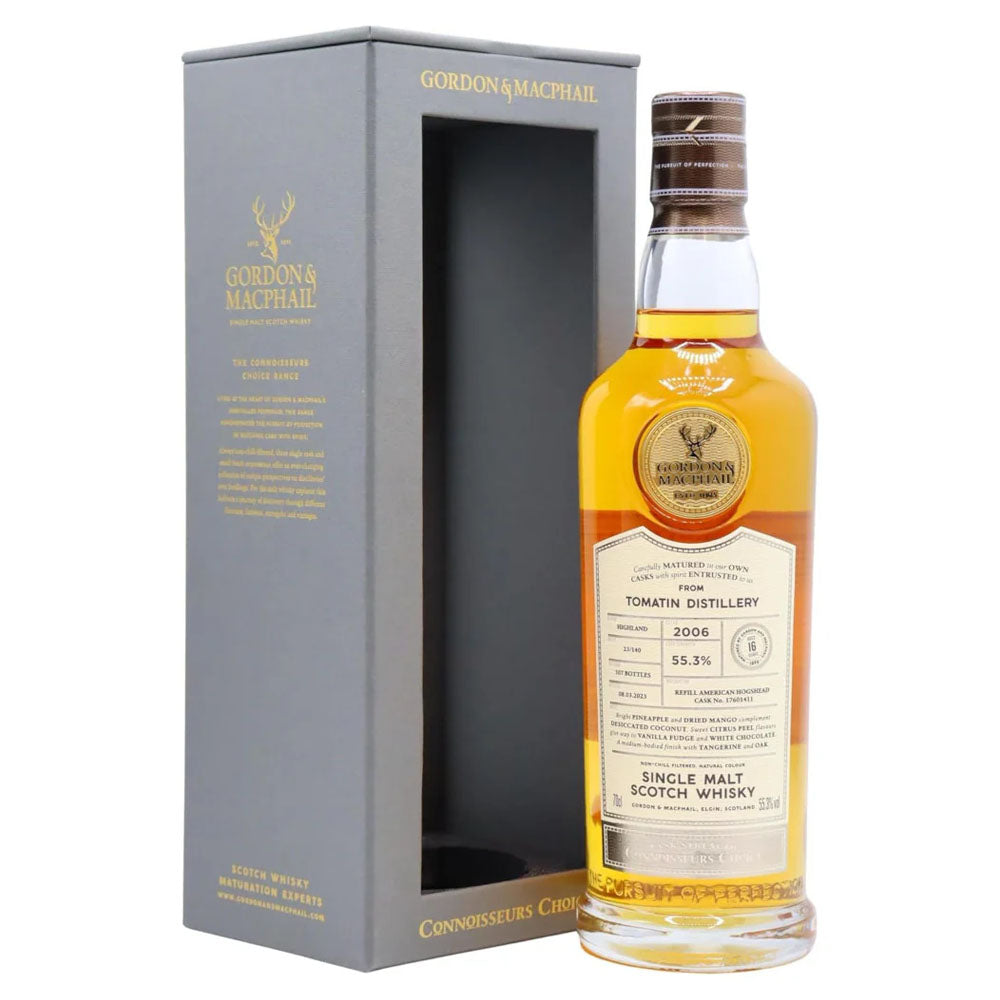 Tomatin 2006 16 Year Old Cask #17601411 Connoisseurs Choice Highland Single Malt Scotch Whisky Gordon & MacPhail ABV 55.3% 700ml