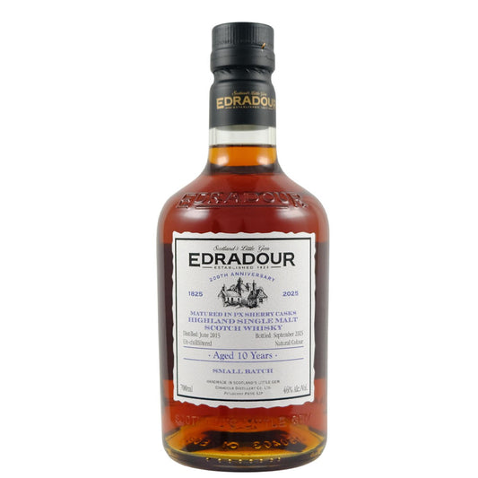 Edradour 10 Year Old 2015 PX Sherry Casks Small Batch 200th Anniversary Highland Single Malt Scotch Whisky ABV 46% 700ml