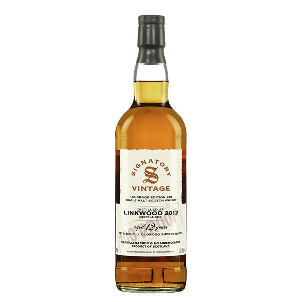 Linkwood 12 Year Old 2012 1st & 2nd Fill Oloroso Sherry Butts Signatory Vintage 100 Proof Edition #68 Speyside Single Malt Scotch Whisky ABV 57.1% 700ml
