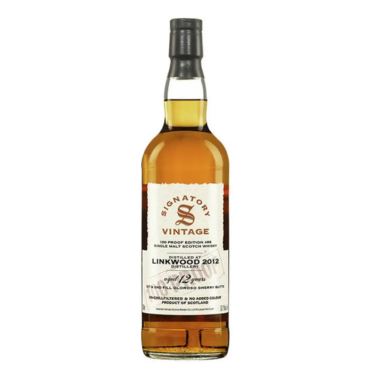 Linkwood 12 Year Old 2012 1st & 2nd Fill Oloroso Sherry Butts Signatory Vintage 100 Proof Edition #68 Speyside Single Malt Scotch Whisky ABV 57.1% 700ml