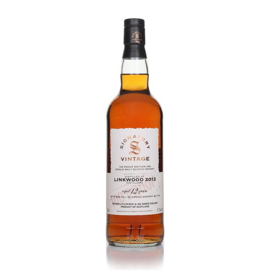 Linkwood 12 Year Old 2012 1st & 2nd Fill Oloroso Sherry Butts Signatory Vintage 100 Proof Edition #68 Speyside Single Malt Scotch Whisky ABV 57.1% 700ml
