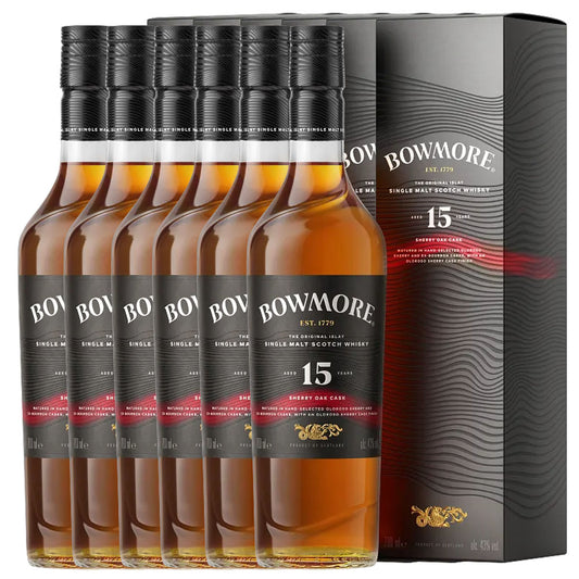 Bundle of 6 Bottles Bowmore 15 Year Sherry Oak Cask ABV 43% 700ml with Box