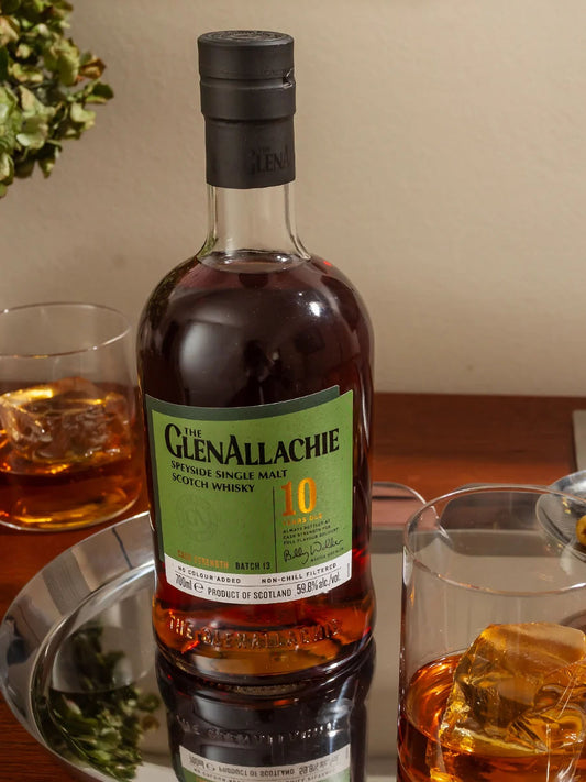 (EOY Sale) GlenAllachie 10 Year Old Cask Strength Batch 13 Speyside Single Malt Scotch Whisky with Gift Box ABV 59.8% 700ml