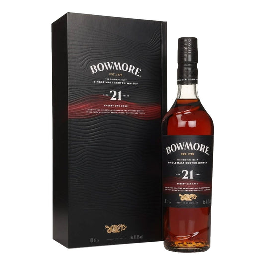 Bundle of 3 Bottles Bowmore 21 Year Old Sherry Oak Cask ABV 46.8% 700ml