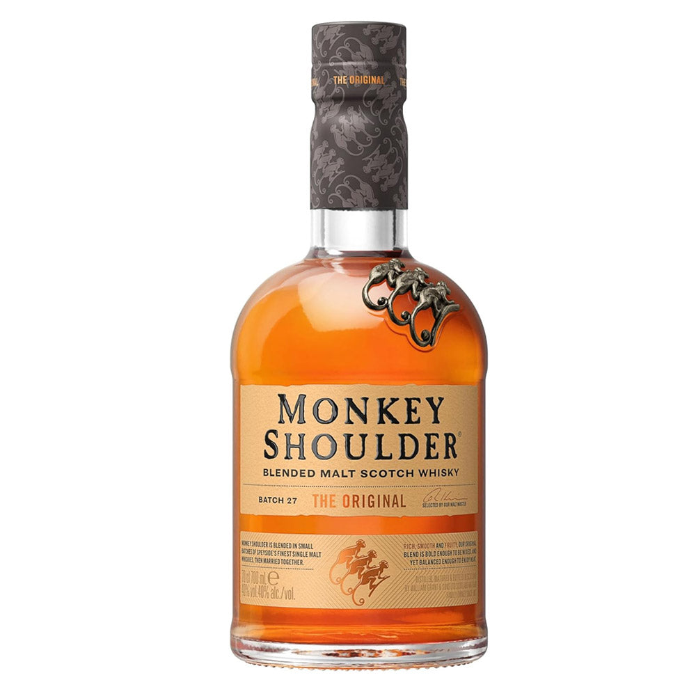 Monkey Shoulder Blended Malt Whisky ABV 40% Vol 700ml / 70cl x 6 bottles (Bundle) (Both new and old designs are available; you may receive either design.)