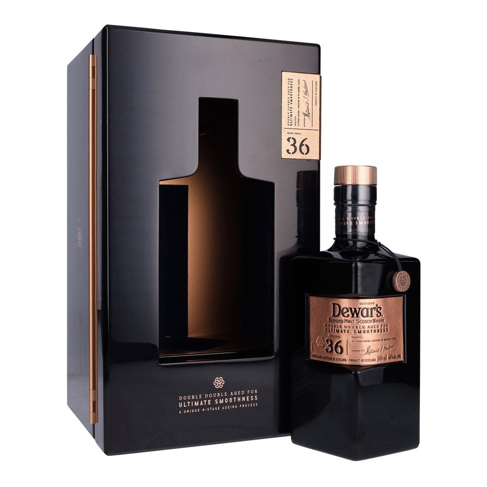 Dewar’s Double Double 36 Year Old 4 Stage Aging Finish in Madeira Casks Blended Malt Scotch Whisky ABV 46% 50cl / 500ml with Gift Box