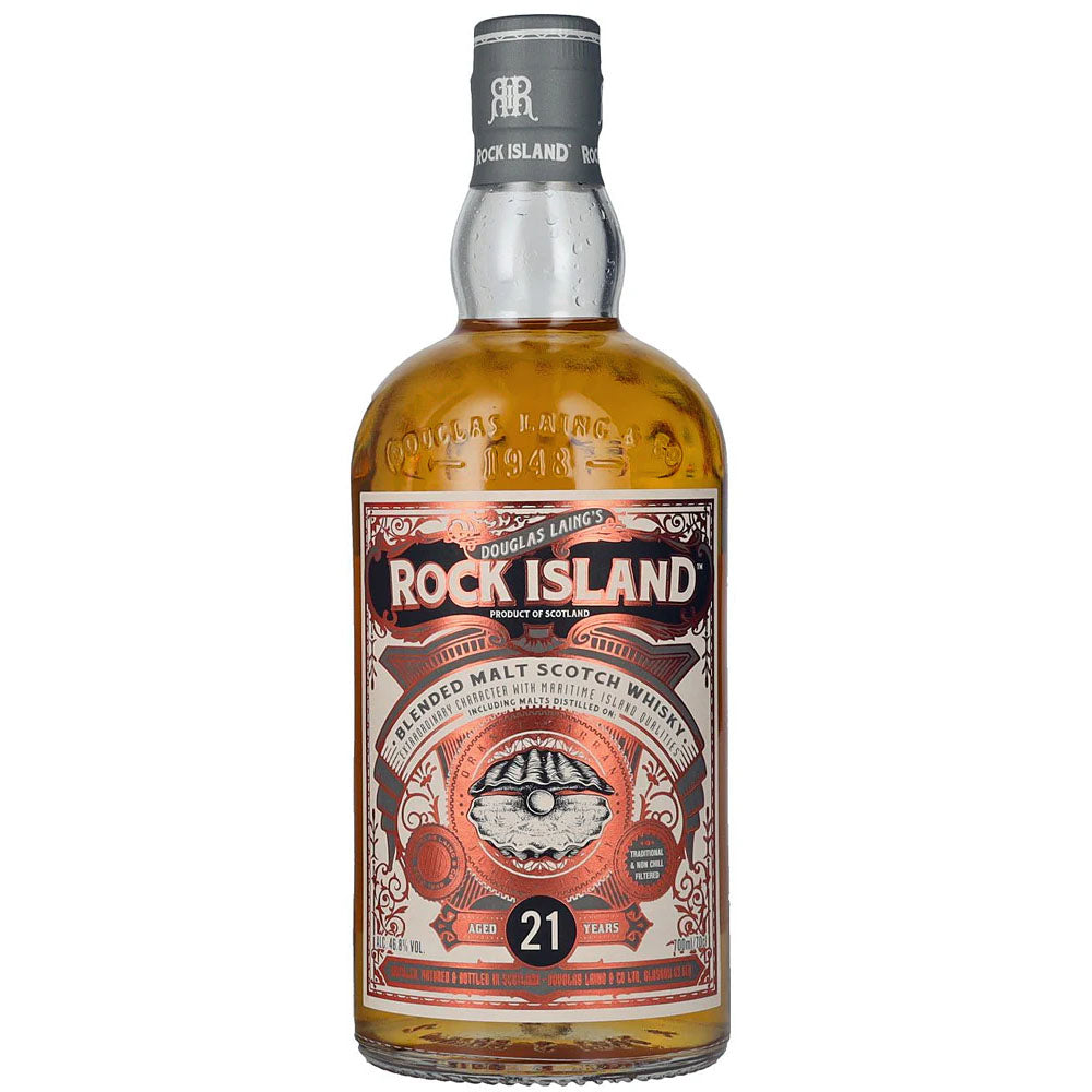Douglas Laing Rock Island 21 Years Old Maritime Island Blended Malt Scotch Whisky ABV 46.8% 70cl With Gift Box