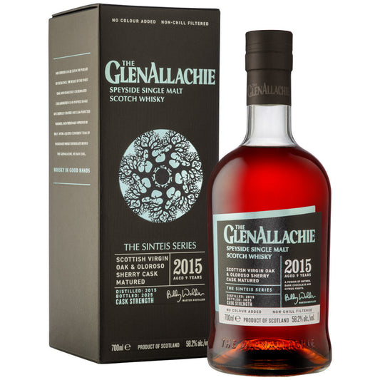 GlenAllachie Sinteis Part II: 2015 Scottish Oak & Oloroso Cask Matured Cask Strength Speyside Single Malt Scotch Whisky ABV 58.2% Vol 70cl / 700ml (With Gift Box)