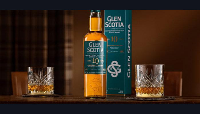 Glen Scotia 10 Year Old Matured in First Filled Bourbon Barrel Classic Campbeltown Single Malt Scotch Whisky ABV 40% Vol 70cl / 700ml