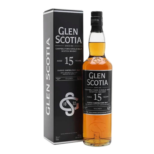 Glen Scotia 15 Year Old Gently Matured in the Finest American Oak Barrels Classic Campbeltown Single Malt Scotch Whisky ABV 46% Vol 70cl / 700ml
