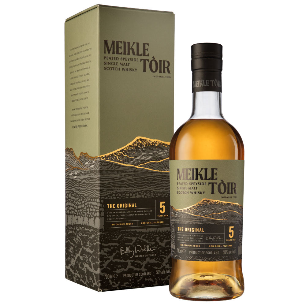 Meikle Toir The Original 5 Year Peated Speyside Single Malt Scotch Whisky ABV 50% Vol 70cl / 700ml (With Gift Box)