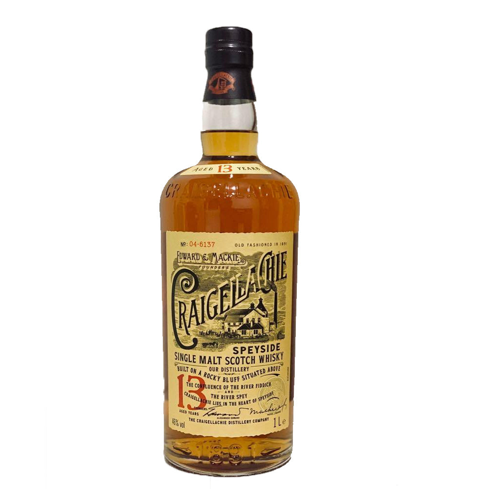 Craigellachie 13 Year Old Speyside Single Malt Scotch Whisky ABV 46% Vol 1000ml / 100cl / 1L (No Box)