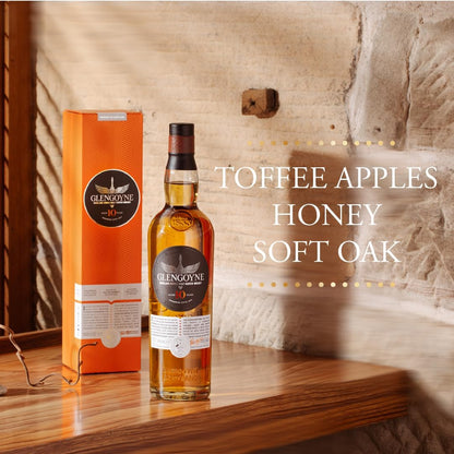 Glengoyne 10 Year Old Barley Dry by Air Hand Selected Sherry Casks from European and American Oak Highland Single Malt Scotch Whisky ABV 40% Vol 700ml / 70cl (With Gift Box)