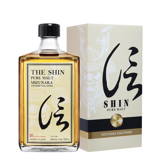 The Shin Pure Malt Whisky Mizunara Japanese Oak Finish Product of Japan ABV 48% Vol 750ml / 75cl (With Gift Box)