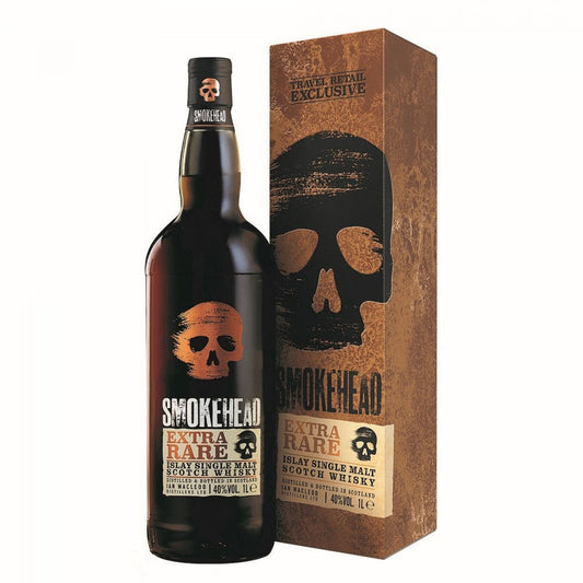 Smokehead Extra Rare Travel Retail Exclusive Islay Single Malt Scotch Whisky ABV 40% Vol 1000ml / 100cl / 1L (With Gift Box)