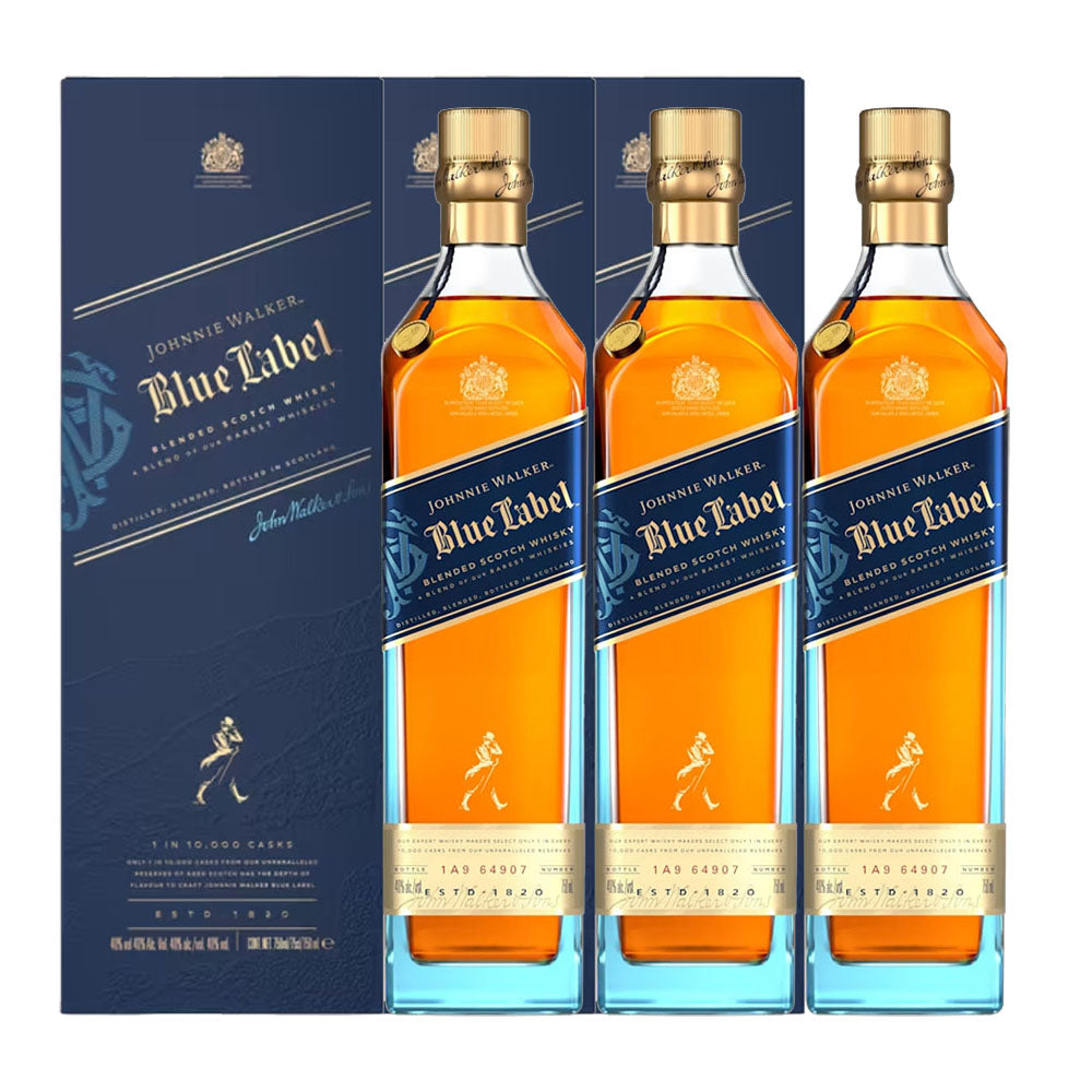 (BFCM Sale) Johnnie Walker Blue Label 750ml with Gift Box - Bundle of 3 Bottles (Official Agent Stock)