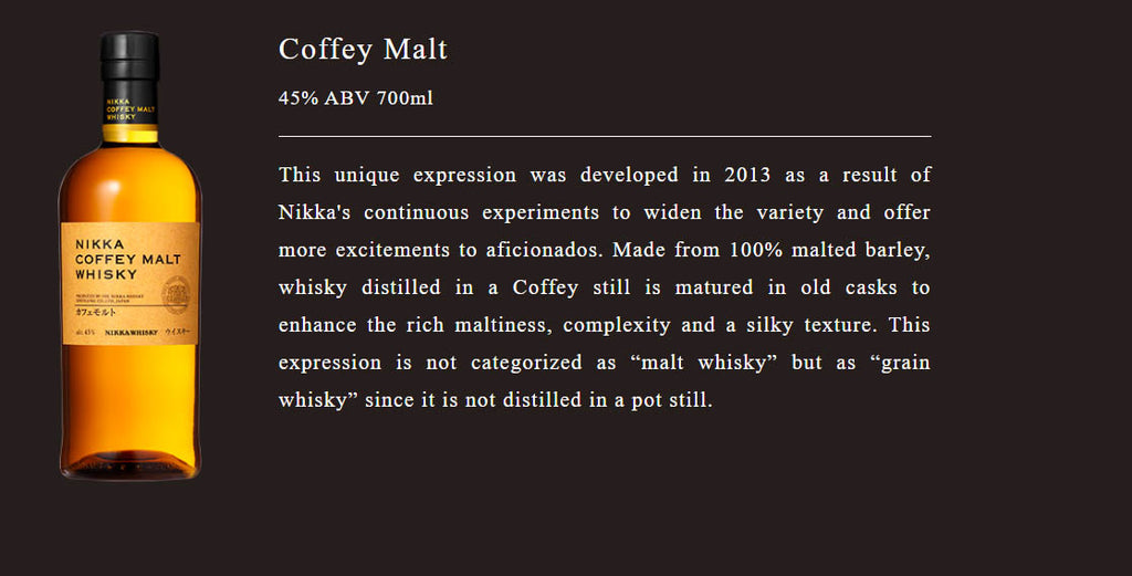 Nikka Coffey Malt ABV 45% 700ml