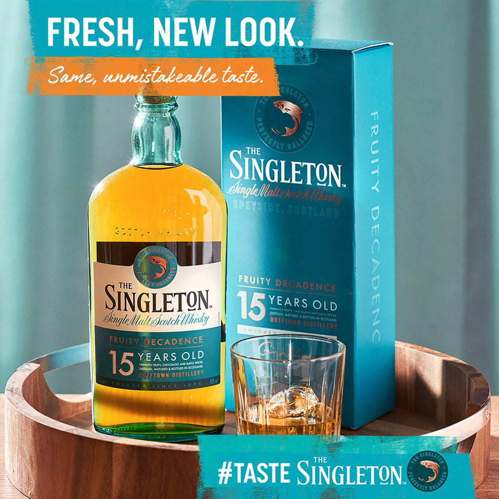 The Singleton (of) Dufftown Distillery 15 Years Old Fruity Decadence Single Malt Scotch Whisky ABV 40% Vol 70cl / 700ml