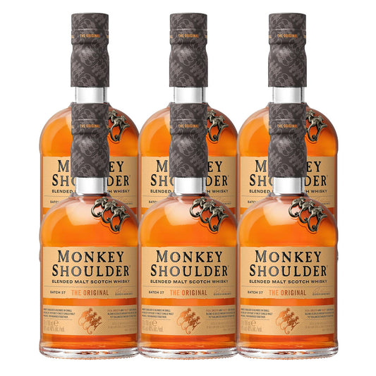 Monkey Shoulder Blended Malt Whisky ABV 40% Vol 700ml / 70cl x 6 bottles (Bundle) (Both new and old designs are available; you may receive either design.)