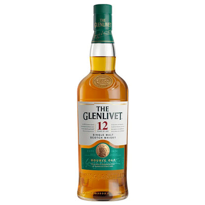 The Glenlivet 12 Years of Age Double Oak Matured in European Oak and American Oak Casks Single Malt Scotch Whisky ABV 40% 70cl (No Box)
