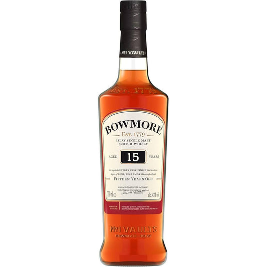 Bowmore 15 Year Old Sherry Cask Finish Islay Single Malt Scotch Whisky ABV 43% Vol 700ml / 70cl (No Box)
