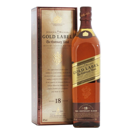 Johnnie Walker Gold Label 18 Year Old The Centenary Blend Mature Blended Scotch Whisky ABV 40% Vol 75cl / 750ml